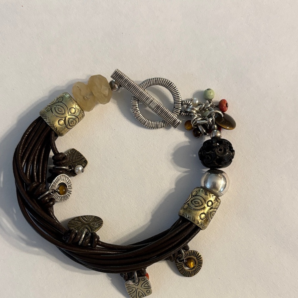 Silpada Multicolor Charm Bracelet with Silver and Gold Accents